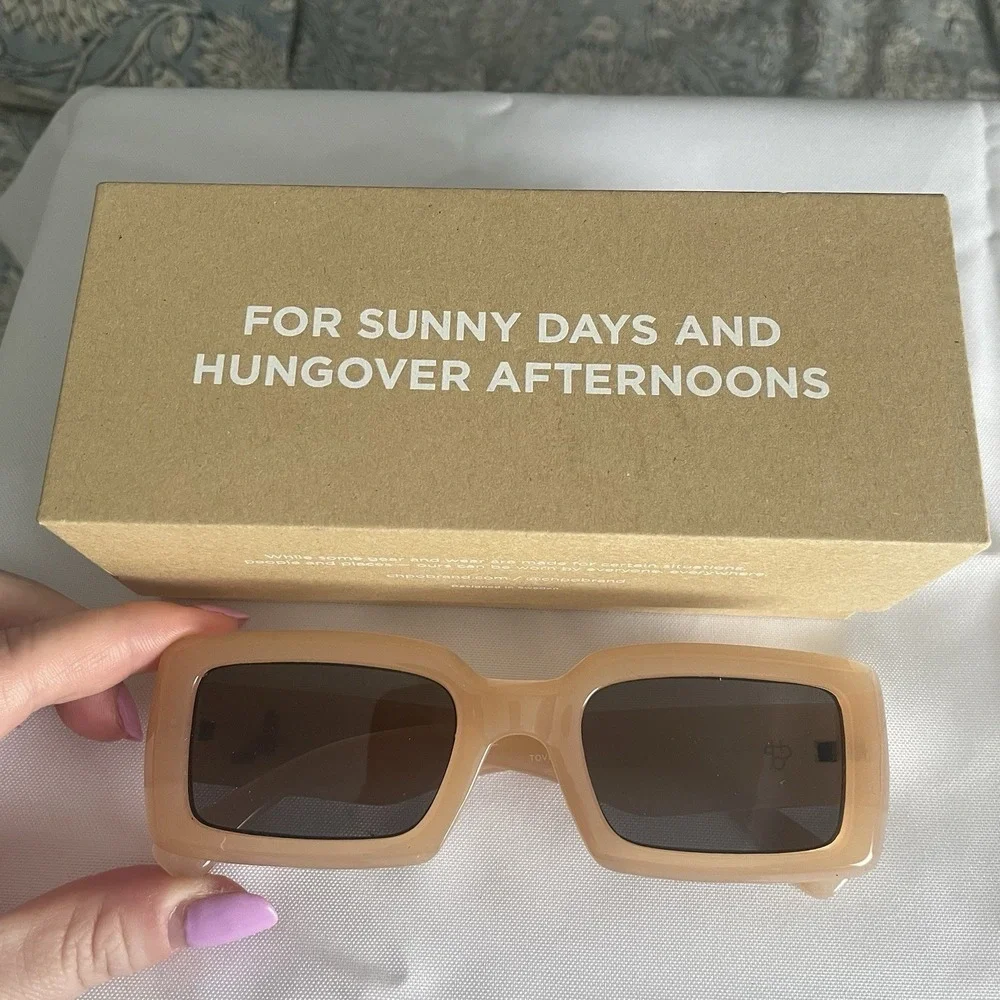 CHPO Tove Sunglasses Milky Tea Frame Made Of Recycled Plastic Grey Lens